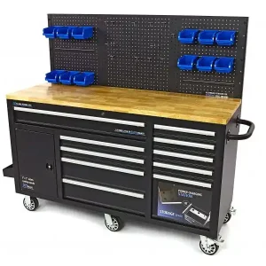 Banc tip carucior de scule cu blat de lemn, 158 cm – HBM 7775 Cumpără online