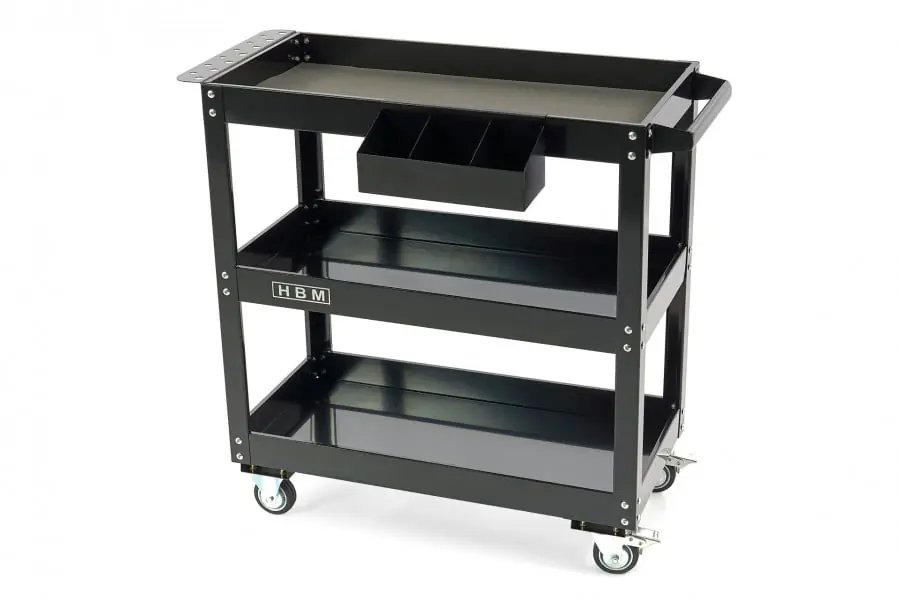 Cărucior de Scule Deluxe HBM 9696 – 3 Niveluri, 76 cm, Negru Super ofertă