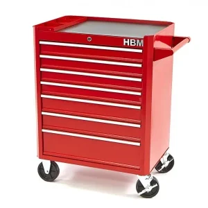 Cărucior de Scule Mobil HBM 8996 – 7 Sertare, Roșu Reducere specială