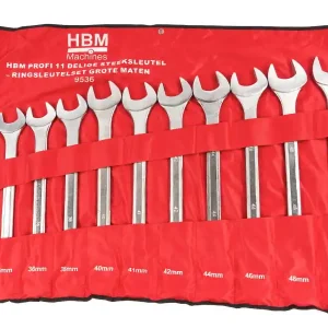 Set chei combinate profesionale 11 piese – chei fixe și inelare mari 34–50 mm HBM 9536 Reducere