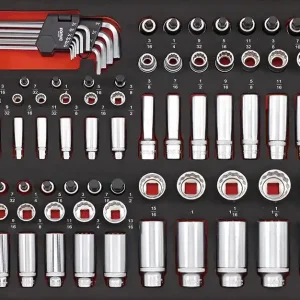 Set chei tubulare 1/4″ + 3/8″ + 1/2″ | SFS-M | SAE 100 piese – Sonic 310001 Plată securizată