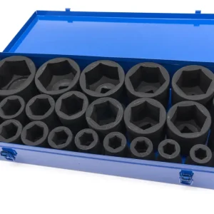 Set chei tubulare de impact 6 laturi, 1 inch, 17-75 mm, 25 buc. – HBM H134559 Discount