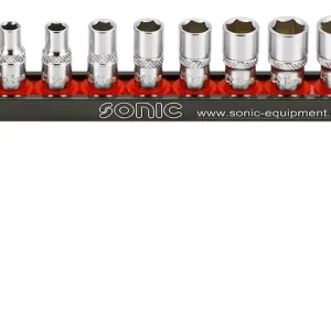 Set chei tubulare Flank 1/4″ 6 colțuri pe șină | BMCS 10 piese – 101001 Retur ușor