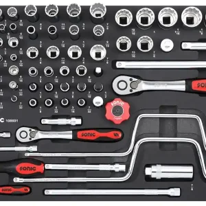 Set tubulare și biți 1/4″, 3/8″ și 1/2″ SFS-M 86 piese – Sonic 108601 Reducere de preț