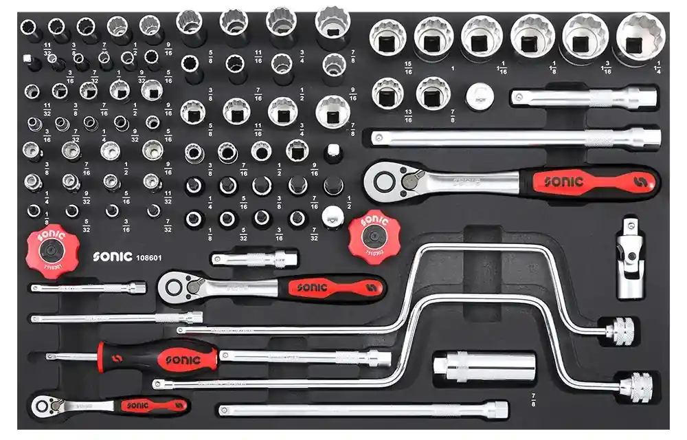 Set tubulare și biți 1/4″, 3/8″ și 1/2″ SFS-M 86 piese – Sonic 108601 Reducere de preț