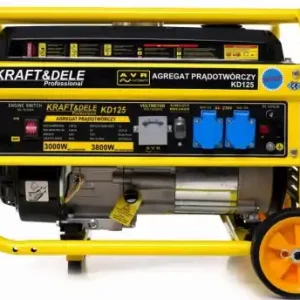 Generator de curent pe benzină KraftDele KD125, 3800 W, 230 V + 12 V, motor 4 timpi, cu roți și mâner pentru transport Reducere