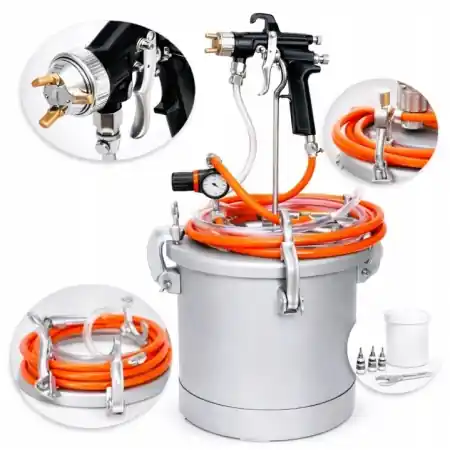 Agregat de vopsire pneumatic 10L KraftDele KD5793 cu pistol de pulverizare 2,0 mm și regulator de presiune Reducere extra