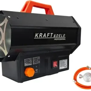 Aerotermă pe gaz LPG 25 kW cu termostat automat, furtun și reductor KraftDele KD11731 pentru ateliere, garaje și hale Transport gratuit
