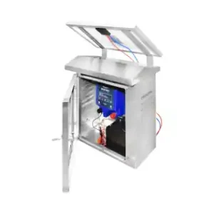 Aparat generator impulsuri 12V 2 Joule cutie din inox, panou solar 10W si baterie 12V 12Ah pentru gard electric Breckner Germany Calitate înaltă