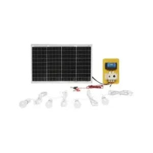 Set panou solar 50W fotovoltaic monocristalin regulator 10A 2xUSB 12/24V 4 becuri LED 9W Breckner Germany Preț redus