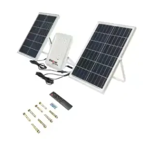 Plată securizată Lampa LED cu panou solar 50W proiector 150W baterie 3,2V/40Ah Breckner Germany