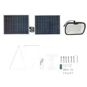 Reducere specială Lampa LED 126x0.5W cu panou solar 25W si baterie 7V/10Ah Breckner Germany