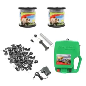 Cumpără online Kit complet gard electric pentru ursi si mistreti 4.8 Joule, la priza 220V, lungime sarma 1000m Breckner Germany