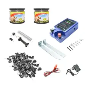 Cumpărături sigure Kit complet gard electric 220V, 2 Joule, lungime fir 1000m, 100 izolatori si kit poarta Breckner Germany