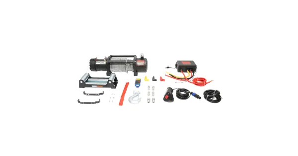 Troliu electric cu telecomanda 12V, 6.5cp, 6.1T (13500lbs) cablu otel 9x24m solenoid 400A Breckner Germany Retur ușor