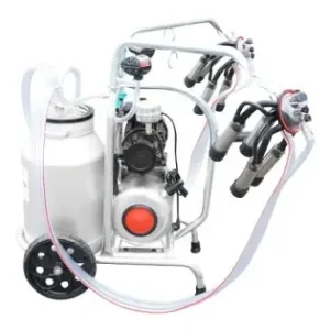 Calitate înaltă Aparat de muls vaci cu grup colector 160cc sasiu galvanizat bidon aluminiu 40L 2 posturi Breckner Germany
