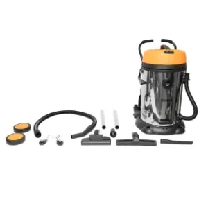 Aspirator profesional industrial umed/uscat volum 75L tensiune alimentare 220V, putere 2x1200W corp din inox Hoteche Ieftin