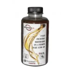 Super ofertă Ulei 0.5L, SAE 15W40, motoare 4T Elefant