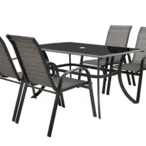 Set mobilier pentru gradina HECHT Honey Set 4, aluminiu/sticla, masa 150 x 90 x 72 cm, 4 x scaune 58 x 74 x 97 cm Mai ieftin