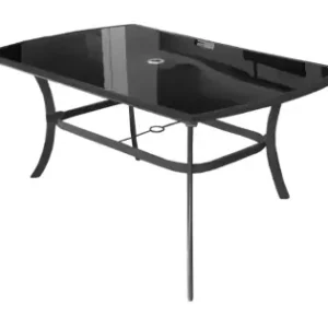 Cumpără acum Masa pentru gradina si terasa HECHT SHADOW TABLE, blat din sticla neagra securizata, cadru din otel-aluminiu, 150 x 90 x 72 cm
