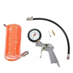 Set 5 accesorii HECHT 002024, pentru compresor, pistol cu manometru, racord 1/4, furtun spiralat 5 m, adaptoare Ofertă de sezon