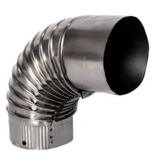 Calitate înaltă Cot pentru soba pe lemne 90˚ ø120mm 0.3mm Zincat