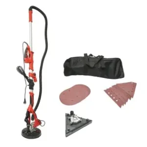 Slefuitor pereti si tavane tip girafa pliabil cu aspirator 710W, 220V, viteza 800-1800 r/min, 2 capete rotund/triunghiular, iluminare LED, 12 discuri incluse Calitate înaltă