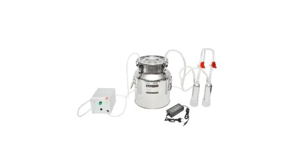 Preț promoțional Aparat de muls 60W, 220V cu 1 post si bidon de inox 14L pentru capre si oi