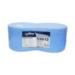 Disponibil imediat Set 2 role lavete industriale 3 straturi hartie albastra 36x22cm Celtex Superblue S 500 portii/rola 59612