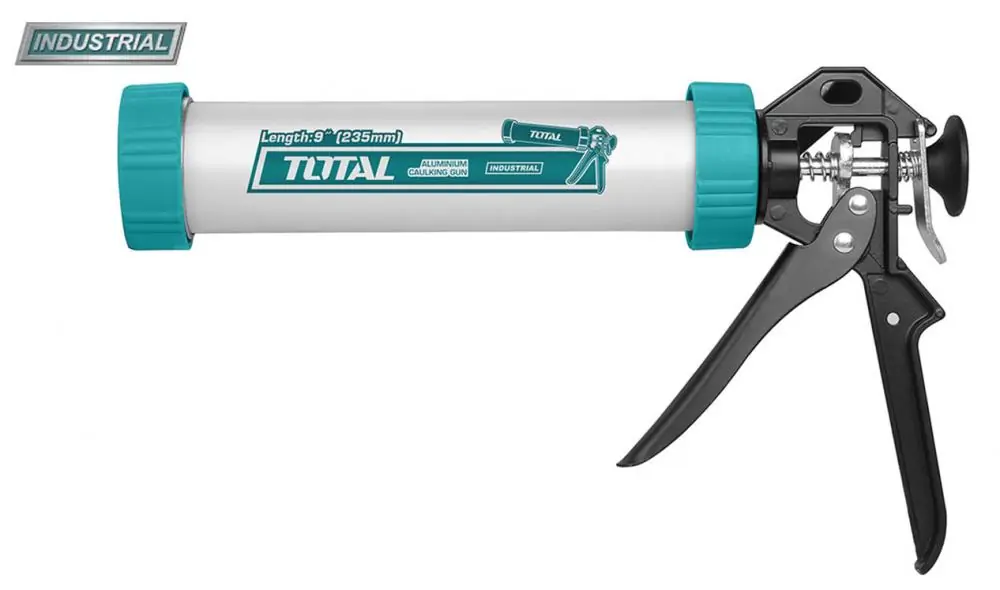 Pistol pentru silicon Total Industrial - 9" cu tub si maner aluminu Plată securizată