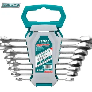 Calitate înaltă Set 8 chei combinate cu clichet TOTAL Industrial