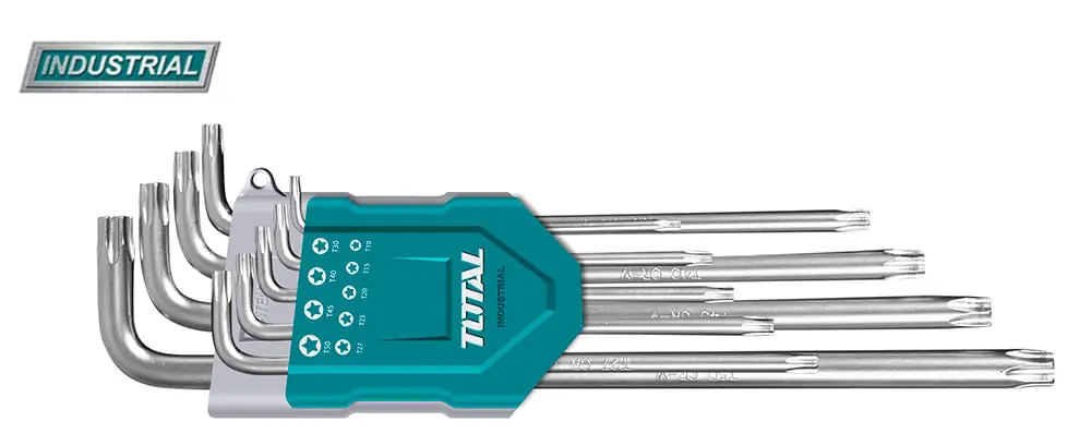 Super ofertă Set 9 chei imbus torx TOTAL Industrial - T10-T50 -brat lung
