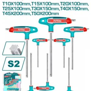 Set 8 chei torx TOTAL T 2-10mm, Cr-V INDUSTRIAL Super ofertă