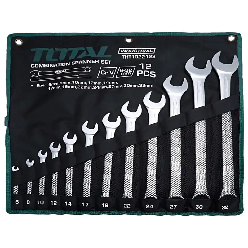 Set 12 chei combinate fixe/inelare TOTAL Industrial - 6-32m Reducere