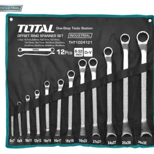 Set 12 chei inelare cu cot TOTAL Industrial - 6-32mm Noutate