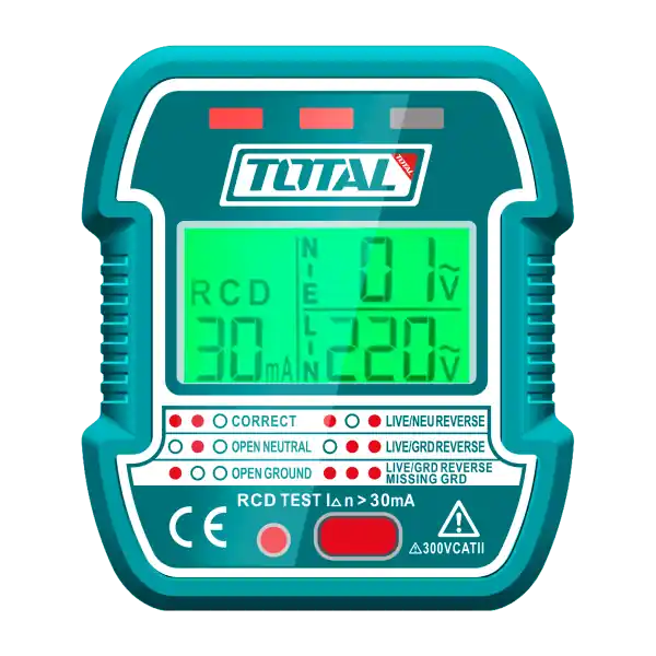Reducere Stecher tester TOTAL VDE, ecran LCD, 90–250V, test RCD si prize