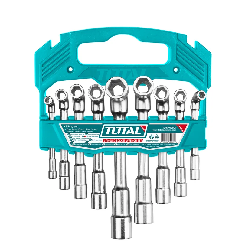 Livrare gratuită Set 9 chei tubulare tip L TOTAL, Cr-V, 7–19 mm