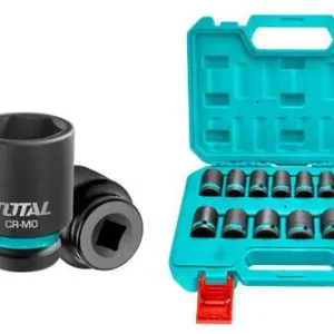 Set tubulare impact TOTAL 1/2", 14 piese, 10–27 mm, Cr-Mo Promoție