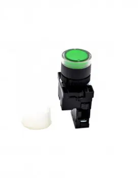 Buton Push cu protectie cauciuc 22 mm, verde Bestseller