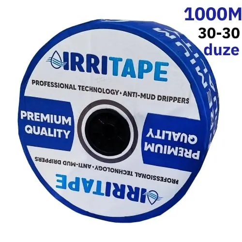Banda de picurare Irritape, 30cm, 1000m, diametru 16mm, 6 mil, cu duze Discount