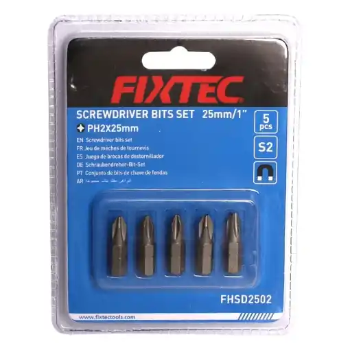 Livrare expres Set biti surubelnita FIXTEC PH2 25mm, 5 buc