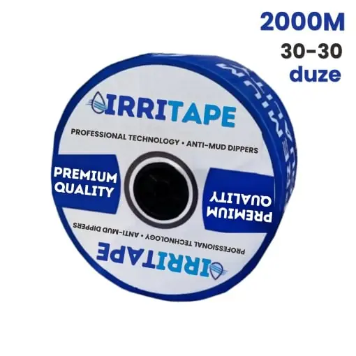 Banda de picurare Irritape, 30cm, 2000m, diametru 16mm, 6 mil, cu duze Retur ușor