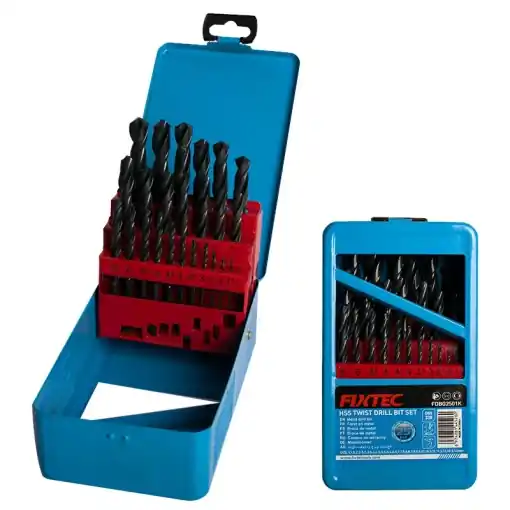 Cumpără acum Set burghie HSS FIXTEC 25 piese, 1-13mm, cutie metal