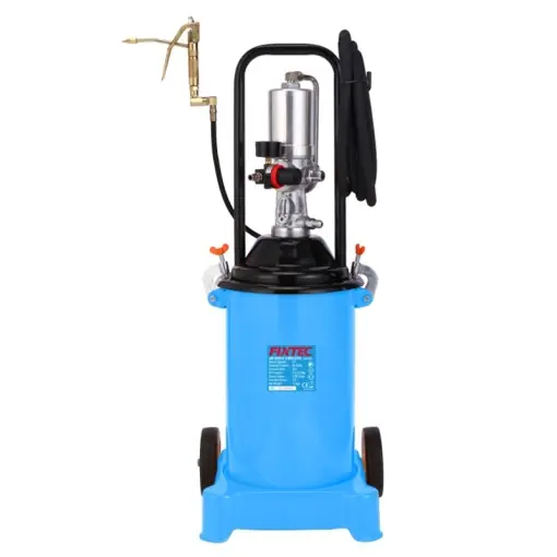 Doar azi Pompa pneumatica de gresat cu vas de 12L FIXTEC, cu mâner U și roți