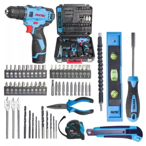 Cumpără acum Set bormasina FIXTEC ,60 accesorii, 12V fara fir, acumulator 1500mAh Li-ion