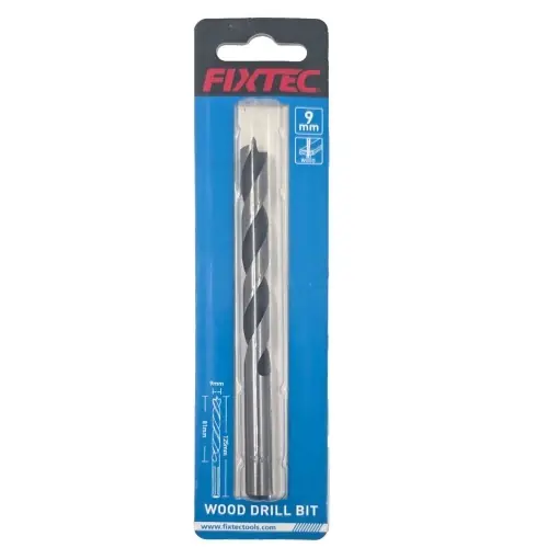 Burghiu spiral lemn FIXTEC 9 mm x 125 mm Retur ușor