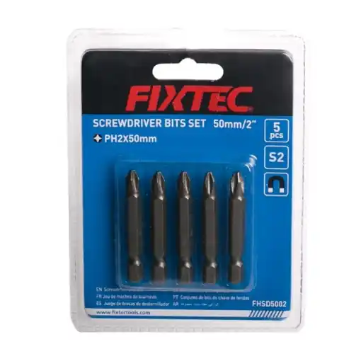 Set 5 varfuri PH2 magnetice FIXTEC S2 50 mm Livrare gratuită