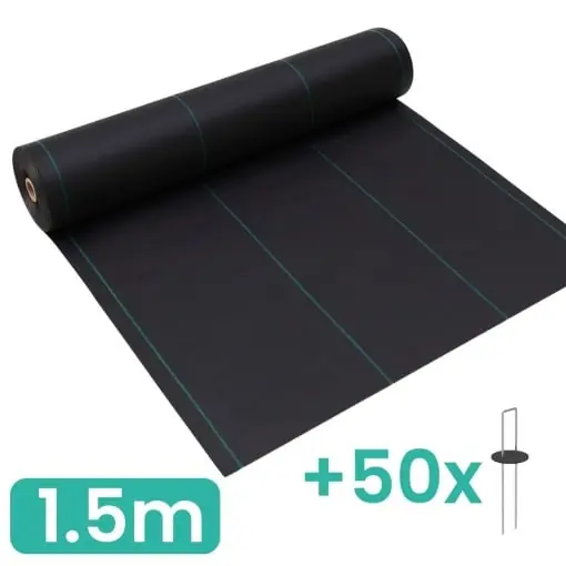 Noutate Pachet Agrotextil 1.5m latime x 100m lungime + 50 cuie fixare