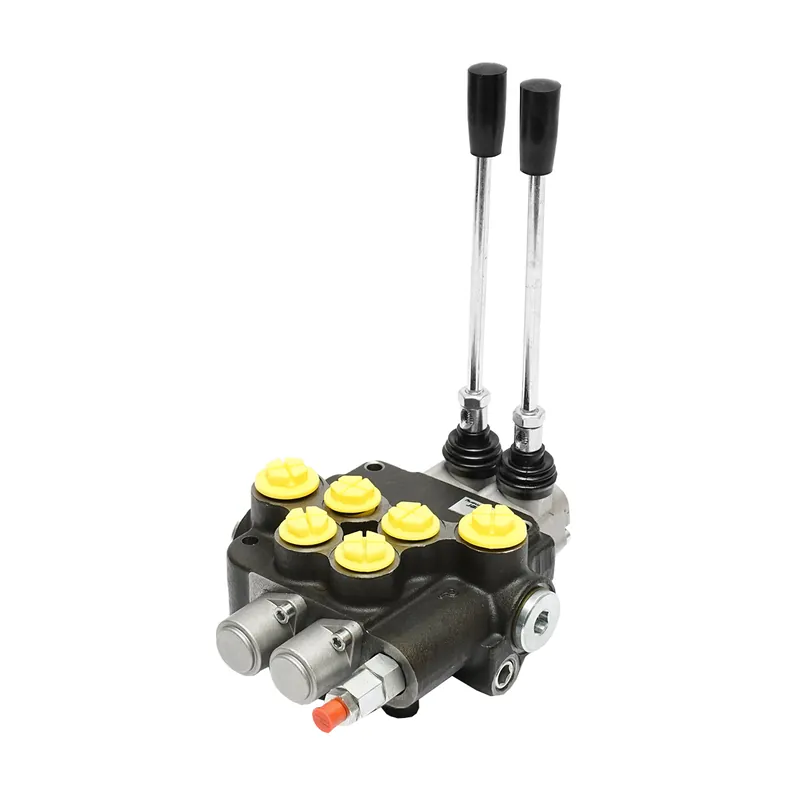 Calitate înaltă Distribuitor hidraulic cu 2 manete debit 80L/min cu levier si reductie incluse -15 /+80 Breckner Germany