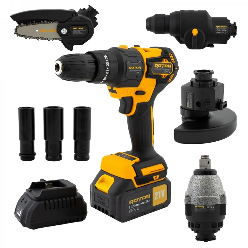Preț mic Multifunctional 5 in 1 pe acumulator ROTOR RTS2 , 24000 rot/min, 21V/3Ah, Brushless